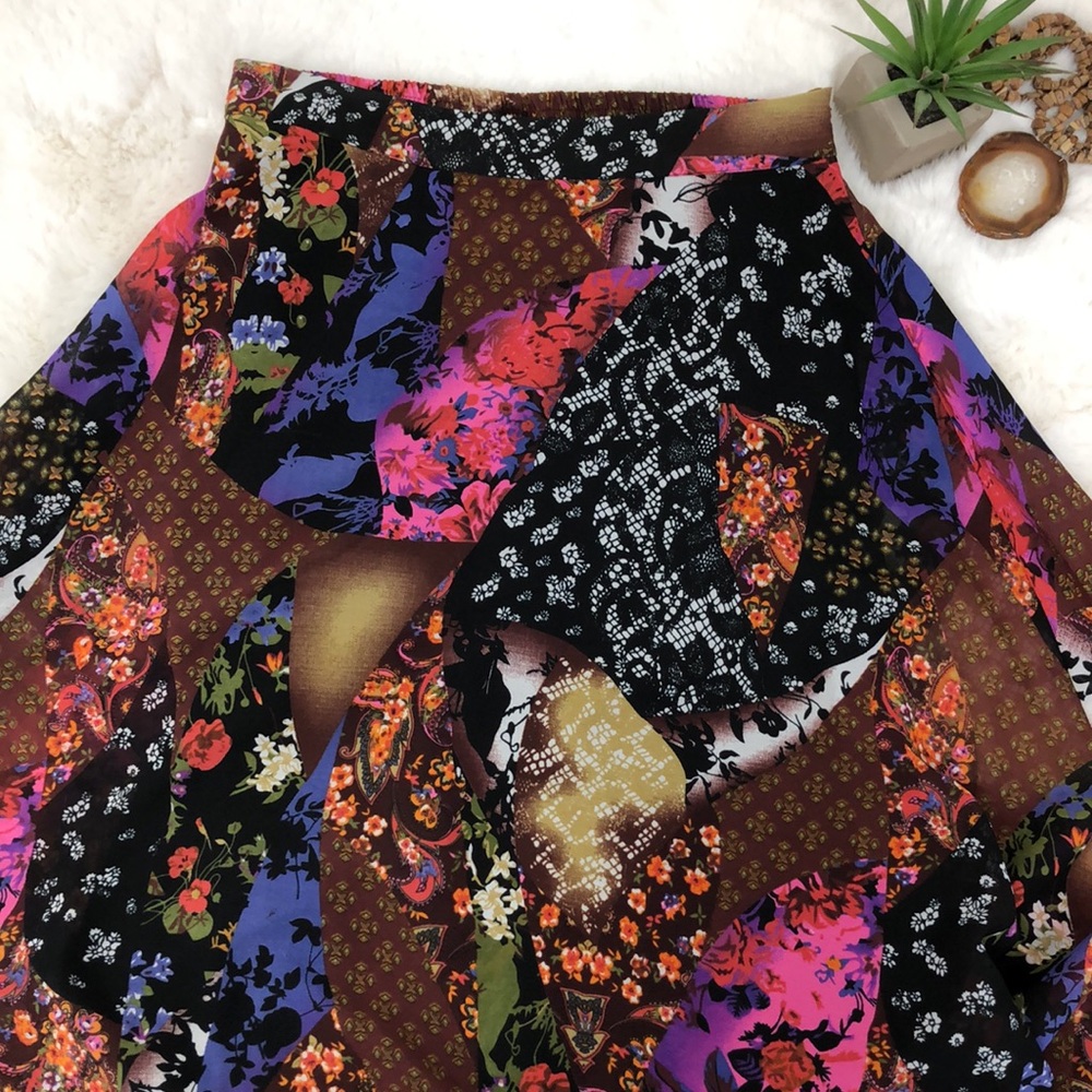 Nouveau New York Boho Patchwork Maxi Skirt Size Small - Picture 5 of 7
